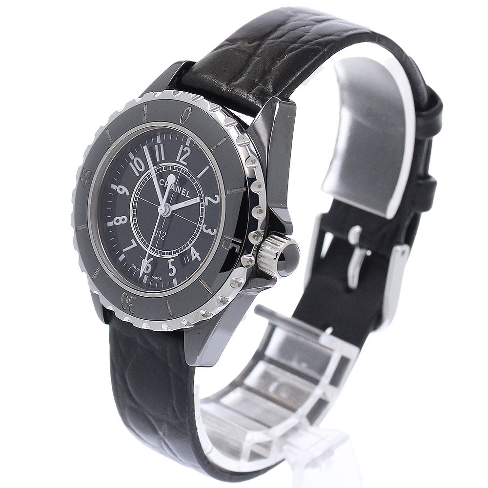 CHANEL J12 H0680 Black ceramic date black Dial Quartz Ladies Watch_954181