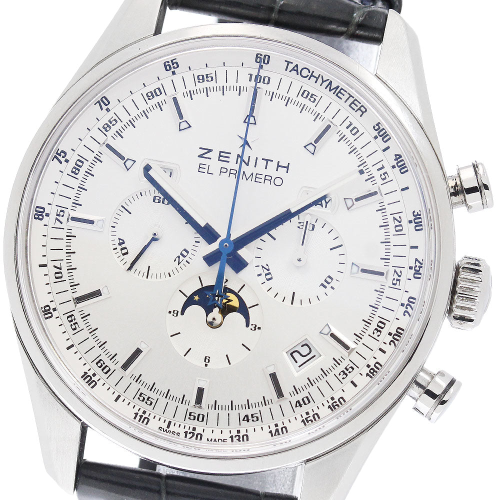 ZENITH El Primero 03.2091.410 Chronograph Moon Phase Silver Dial Automatic Men's Watch_954219