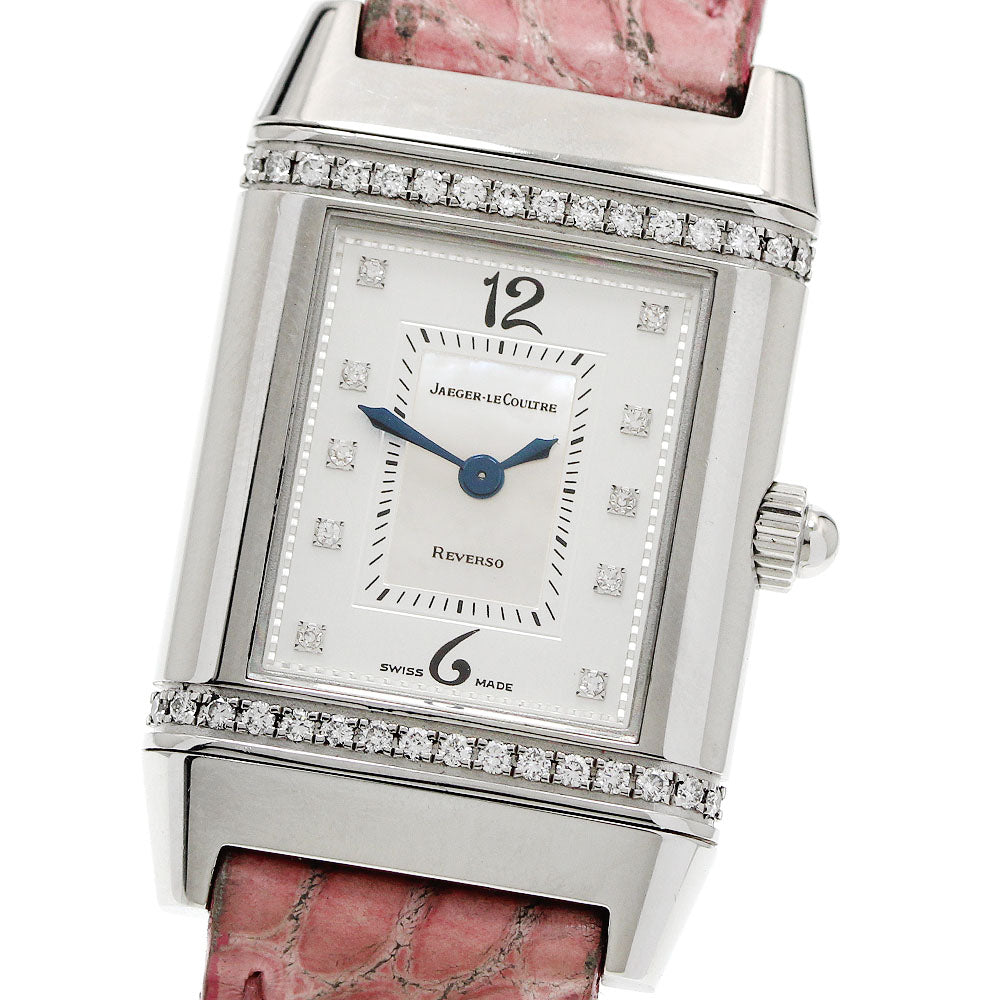 JAEGER-LECOULTRE Reverso 265.8.08/QA265801 Diamond Bezel Silver / white shell Dial Quartz Ladies Watch_954239