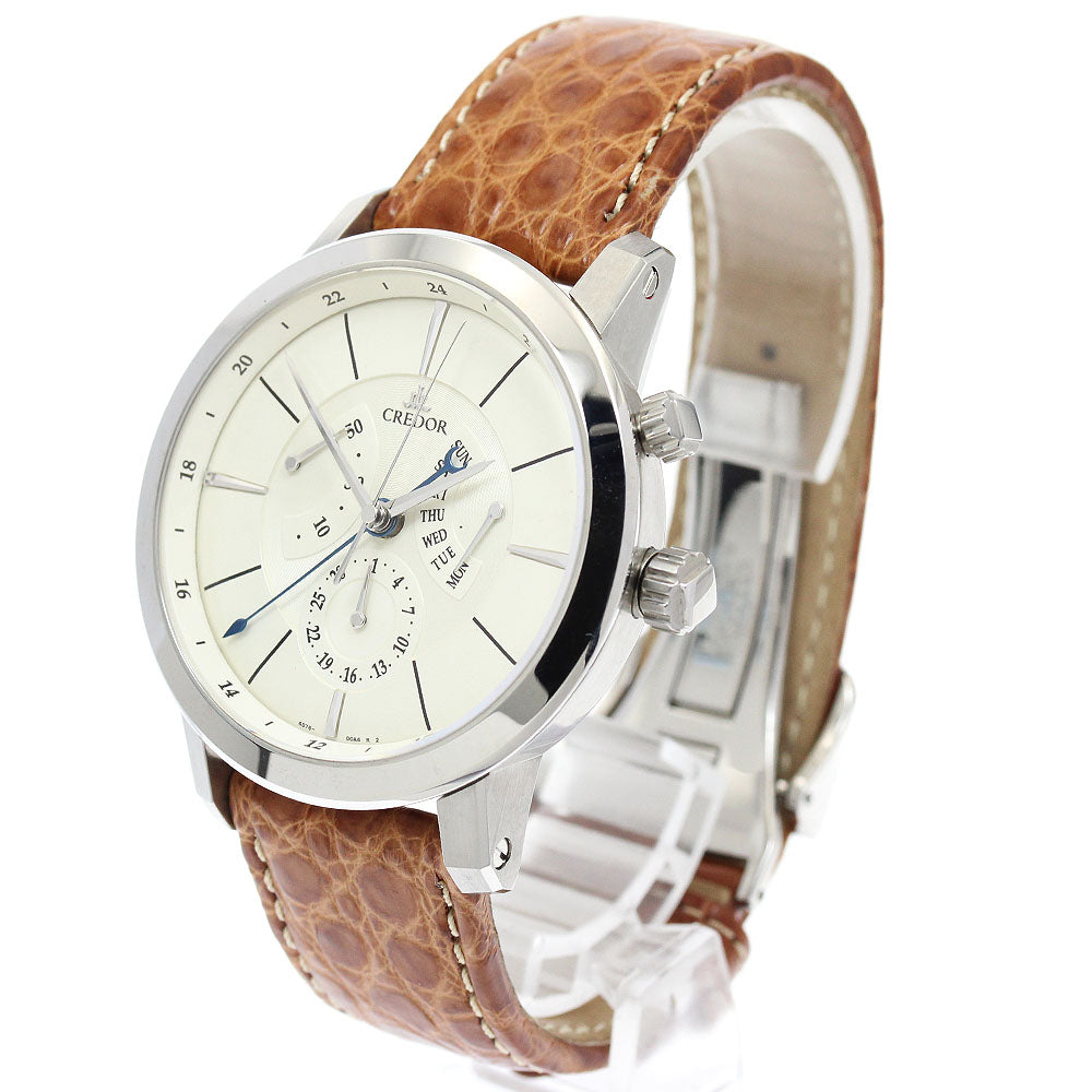 SEIKO CREDOR node GCBT997/4S76-00A0 Day-Date Retrograde Power Reserve GMT beige Dial Automatic Men's Watch_954247