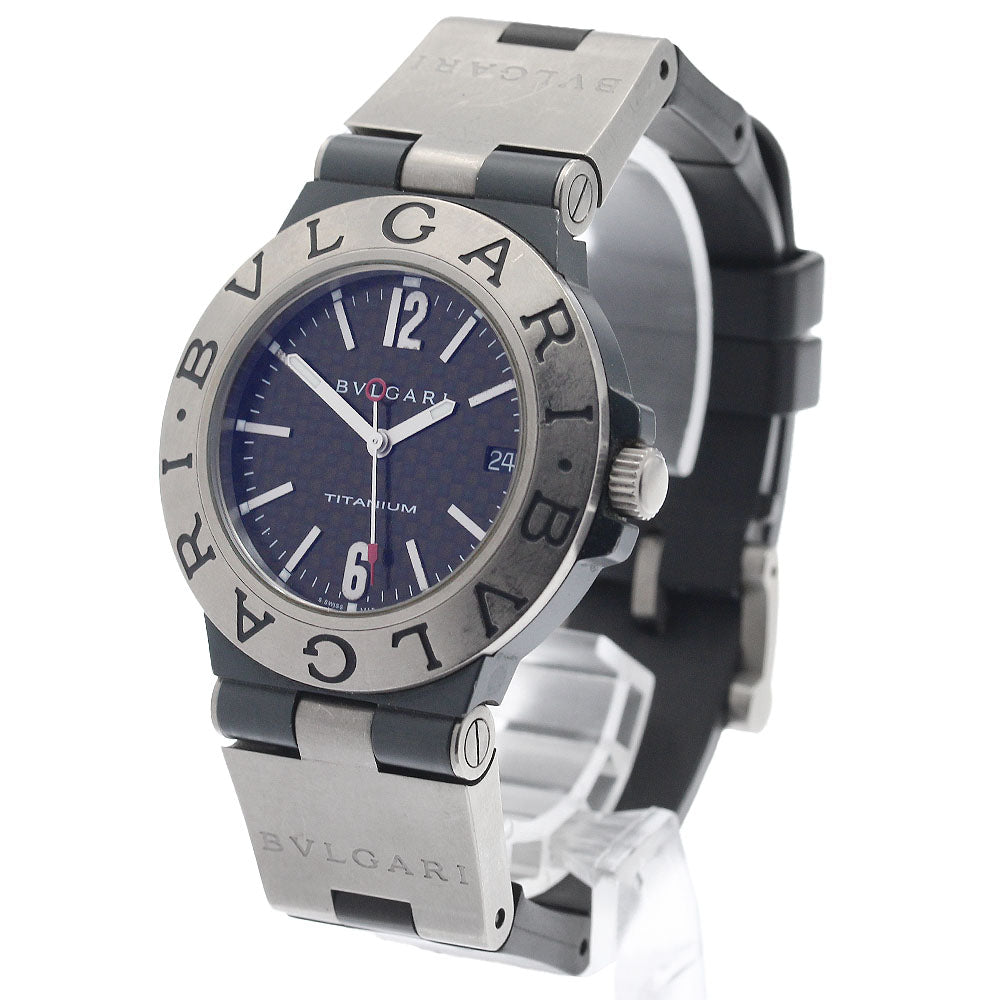 BVLGARI Diagono Titanium TI38TA Date Black carbon Dial Automatic Men's Watch_954249