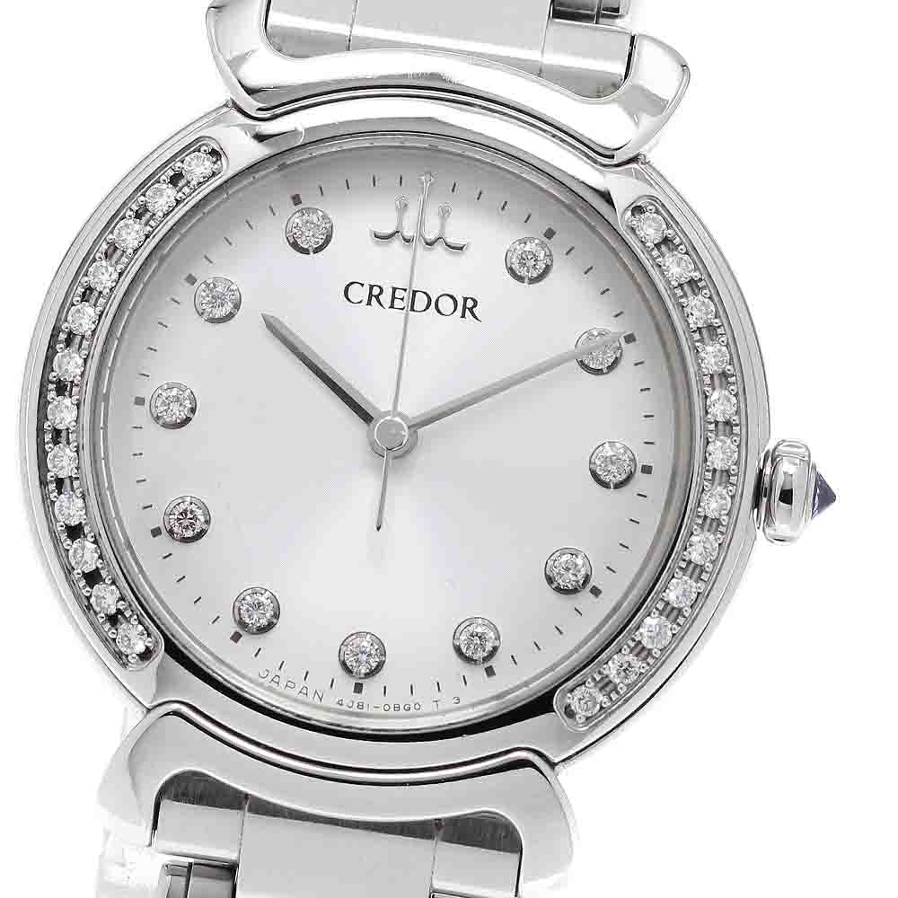 SEIKO CREDOR Linearx GSAS943/4J81-0AZ0 11P diamond bezel Quartz Ladies_954273