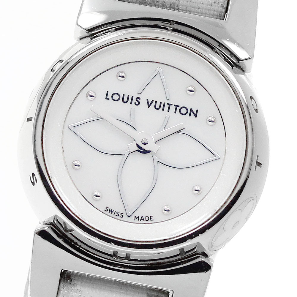 LOUIS VUITTON Tambour Viju Q151C White shell Dial Quartz Ladies Watch_954312
