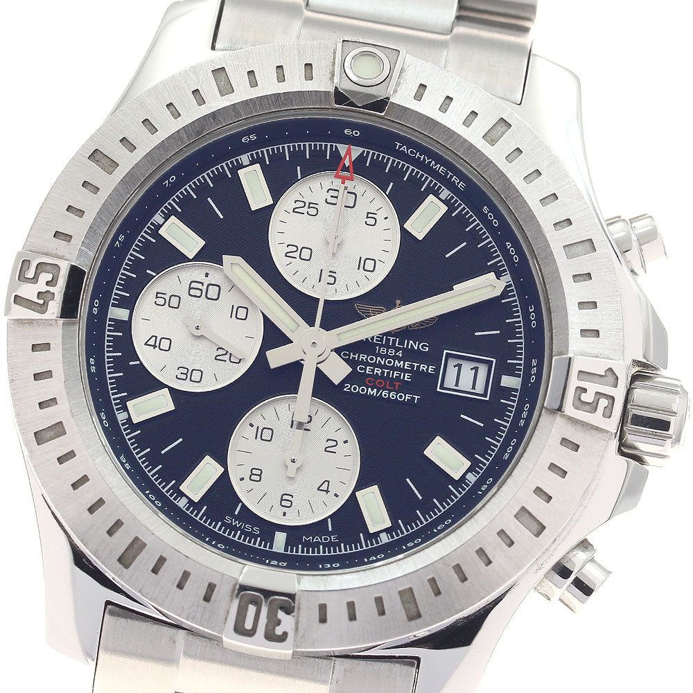 BREITLING Colt A13388 Chronograph Black / Silver Dial Automatic Men's_954322