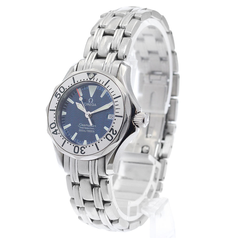 OMEGA Seamaster300m 2283.80 Date Blue Dial Quartz Ladies Watch_954629