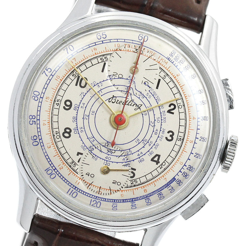 BREITLING Chronograph Cal.170 Silver Dial Hand Winding Men's Watch_954694