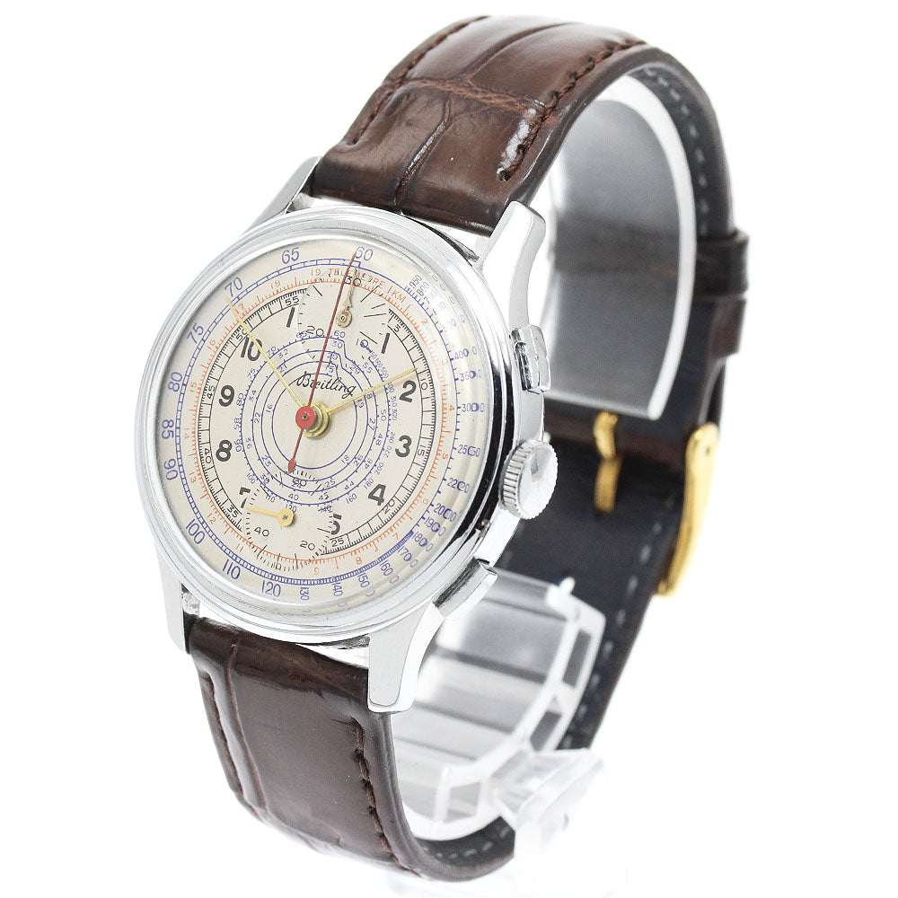 BREITLING Chronograph Cal.170 Silver Dial Hand Winding Men's Watch_954694