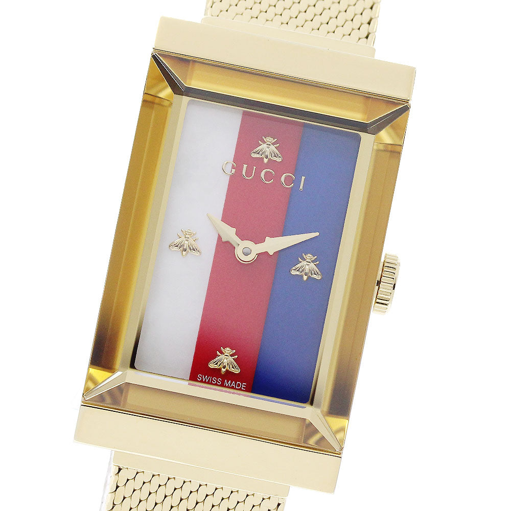 GUCCI G frame 147.4/YA147410 Blue/Red/White Shell Dial Quartz Ladies Watch_954700