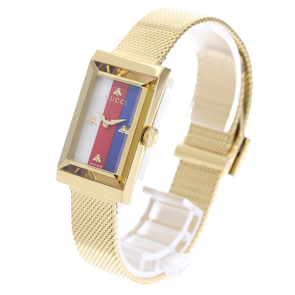 GUCCI G frame 147.4/YA147410 Blue/Red/White Shell Dial Quartz Ladies Watch_954700