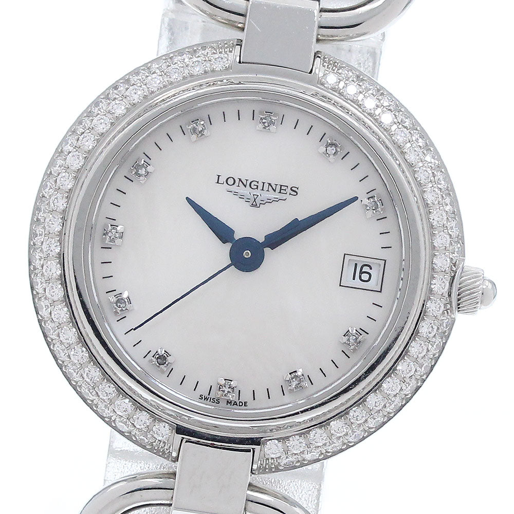 LONGINES Equestrian L6.130.0 11P diamond bezel White shell Dial Quartz Ladies Watch_954718