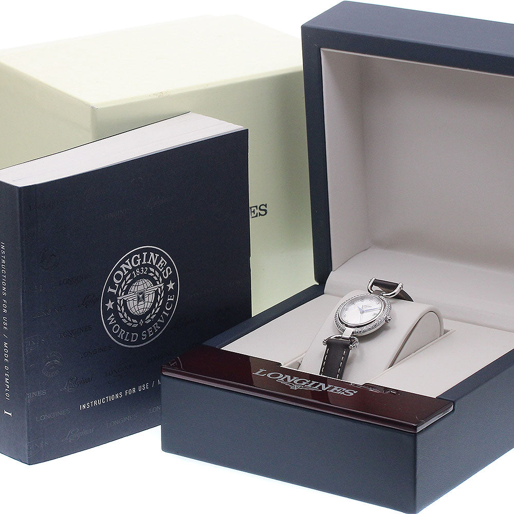 LONGINES Equestrian L6.130.0 11P diamond bezel White shell Dial Quartz Ladies Watch_954718