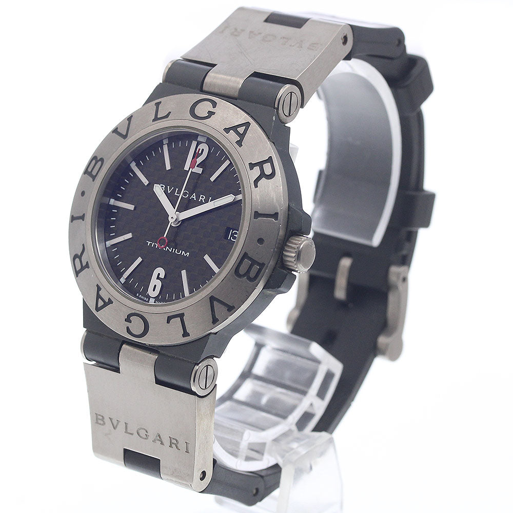 BVLGARI Diagono Titanium TI38TA Date Black carbon Dial Automatic Men's Watch_954760