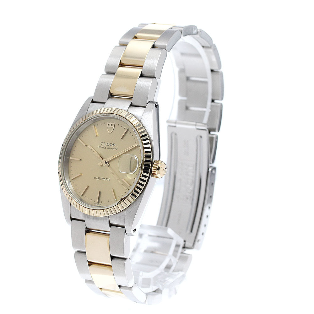 TUDOR Prince Oyster Date 84133 Diamond YG bezel Quartz Men's Watch_954815