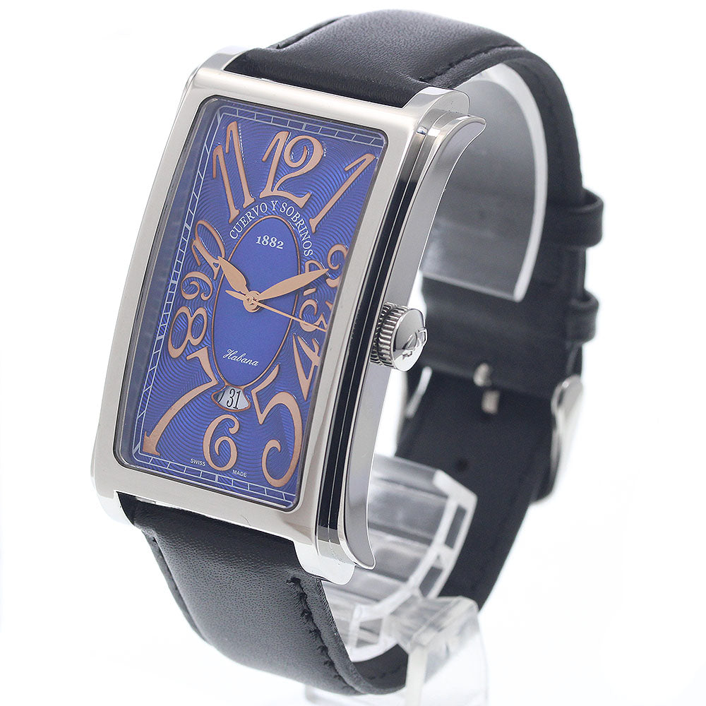 CUERVO Y SOBRINOS Prominente A1012 Date Blue Dial Automatic Men's Watch_954872