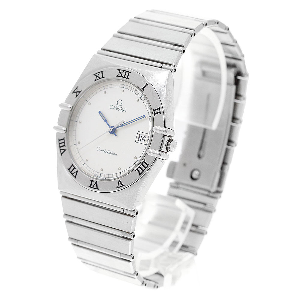OMEGA Constellation date flat bezel Silver Dial Quartz Men's Watch_954892