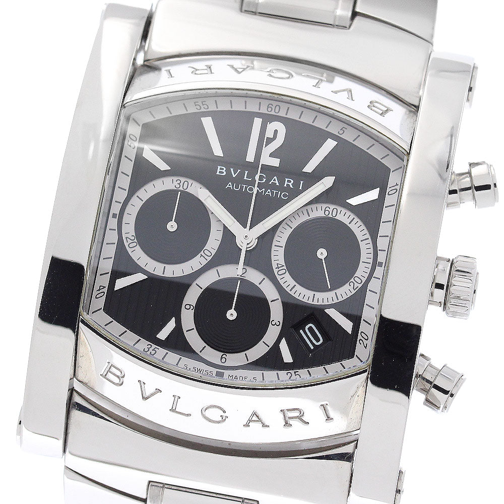 BVLGARI Assioma AA48SCH Chronograph Date black Dial Automatic Men's Watch_955038