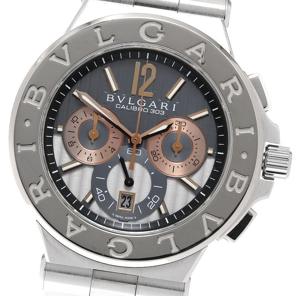 BVLGARI Diagono Calibro 303 DG42SWGCH K18WGBezel Automatic Men's Watch_955092