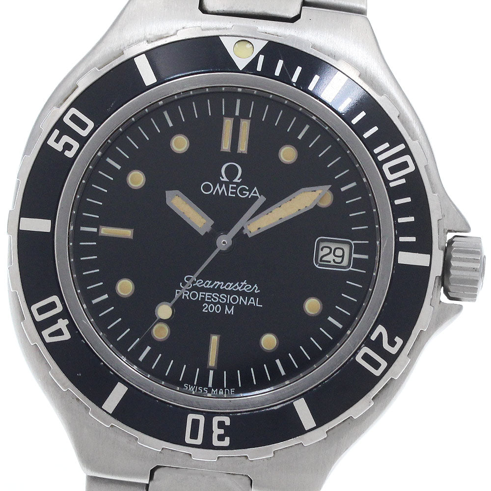OMEGA Seamaster200m Date black Dial Quartz Men's Watch_955209