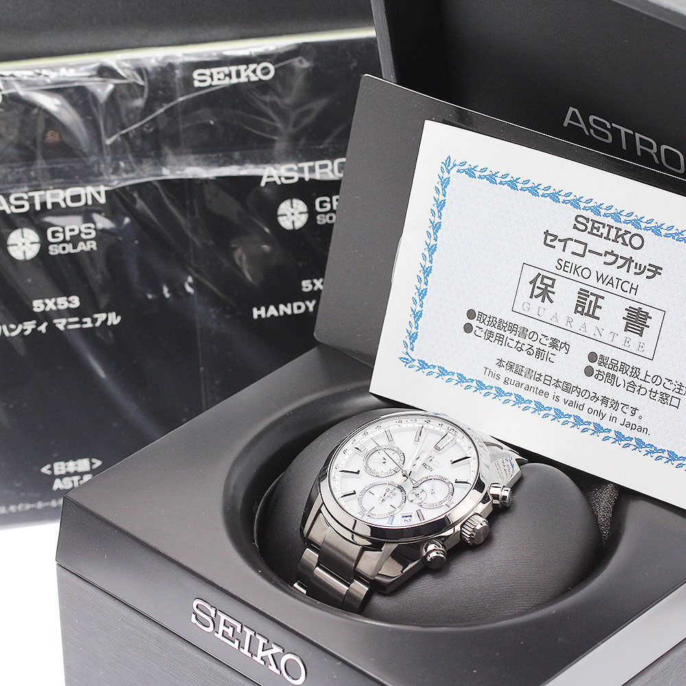 SEIKO Astron SBXC047/5X53-0AJ0 GPS white Dial Solar Powered Radio Men's _955222
