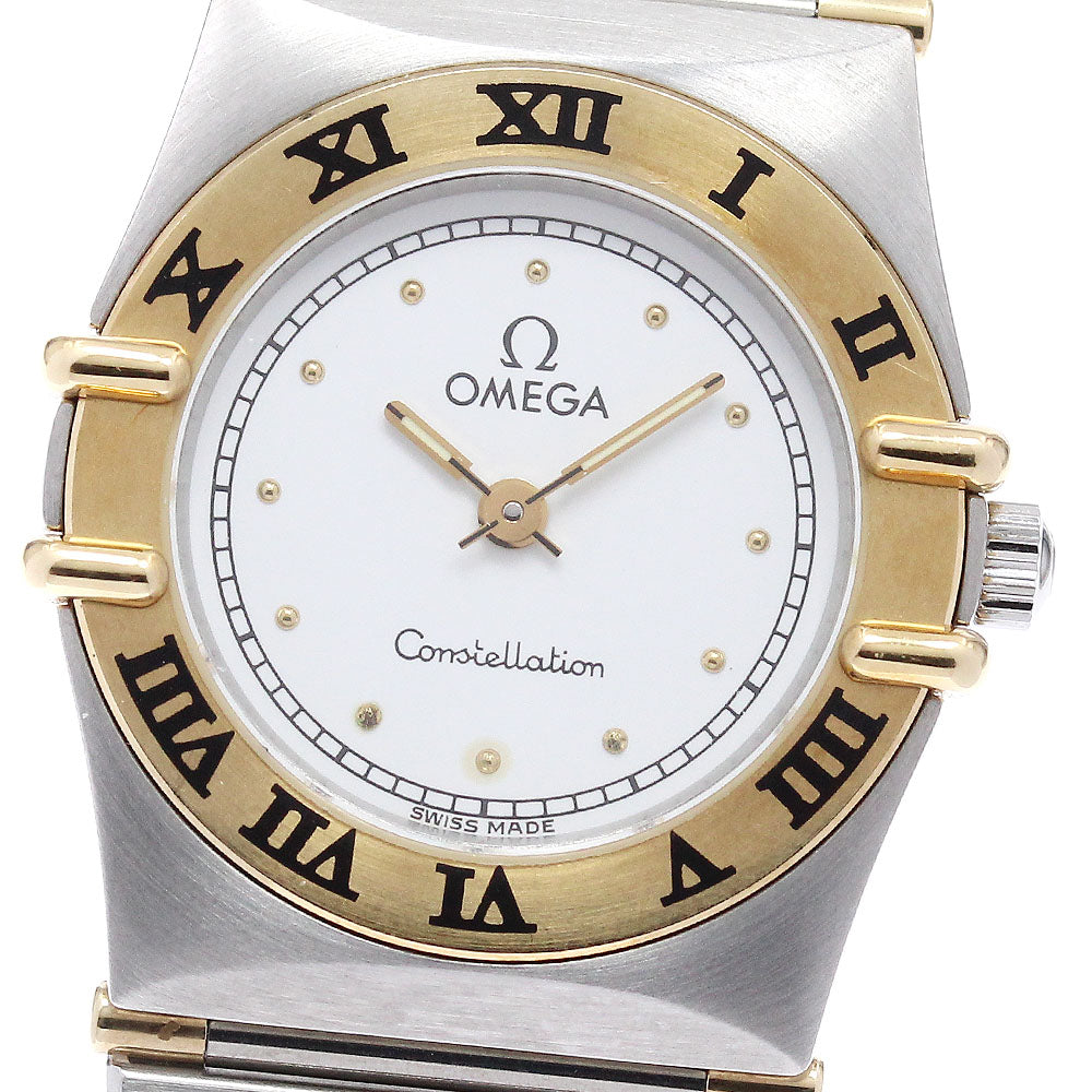 OMEGA Constellation YG bezel White Dial Quartz Ladies Watch_955225