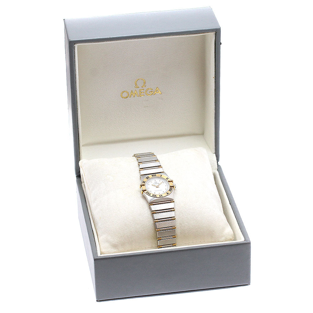 OMEGA Constellation YG bezel White Dial Quartz Ladies Watch_955225