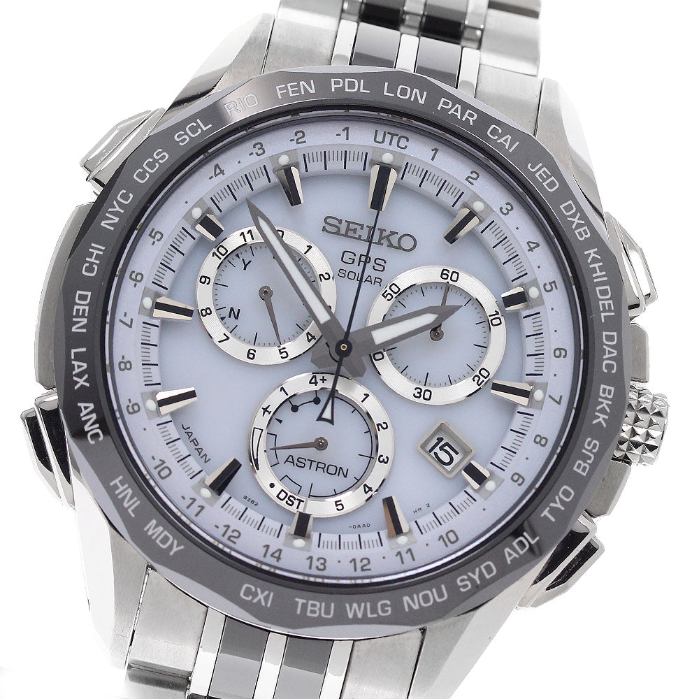 SEIKO Astron SBXB001/8X82-0AA0 white Dial Solar Powered Radio Men's Watch_955297