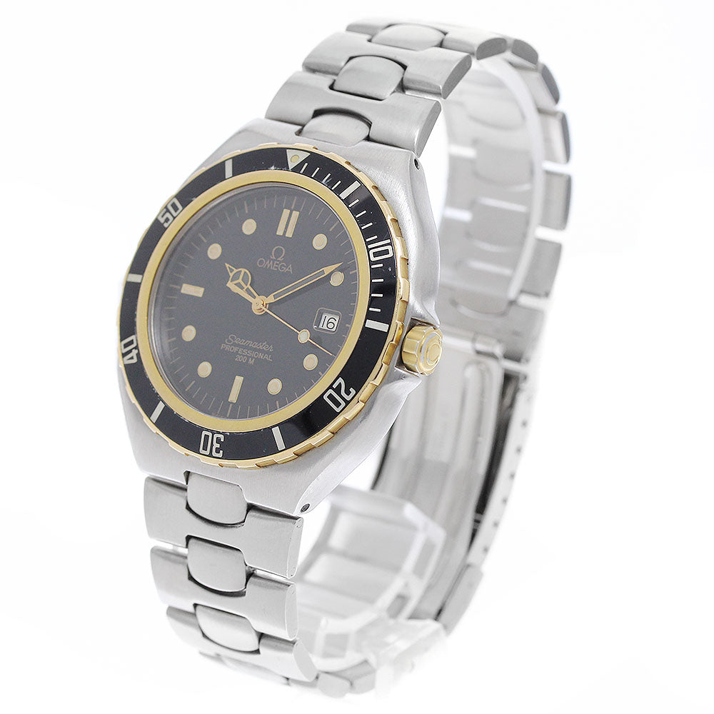 OMEGA Seamaster 200m YG bezel large size Black Dial Quartz Men's Watch_955301