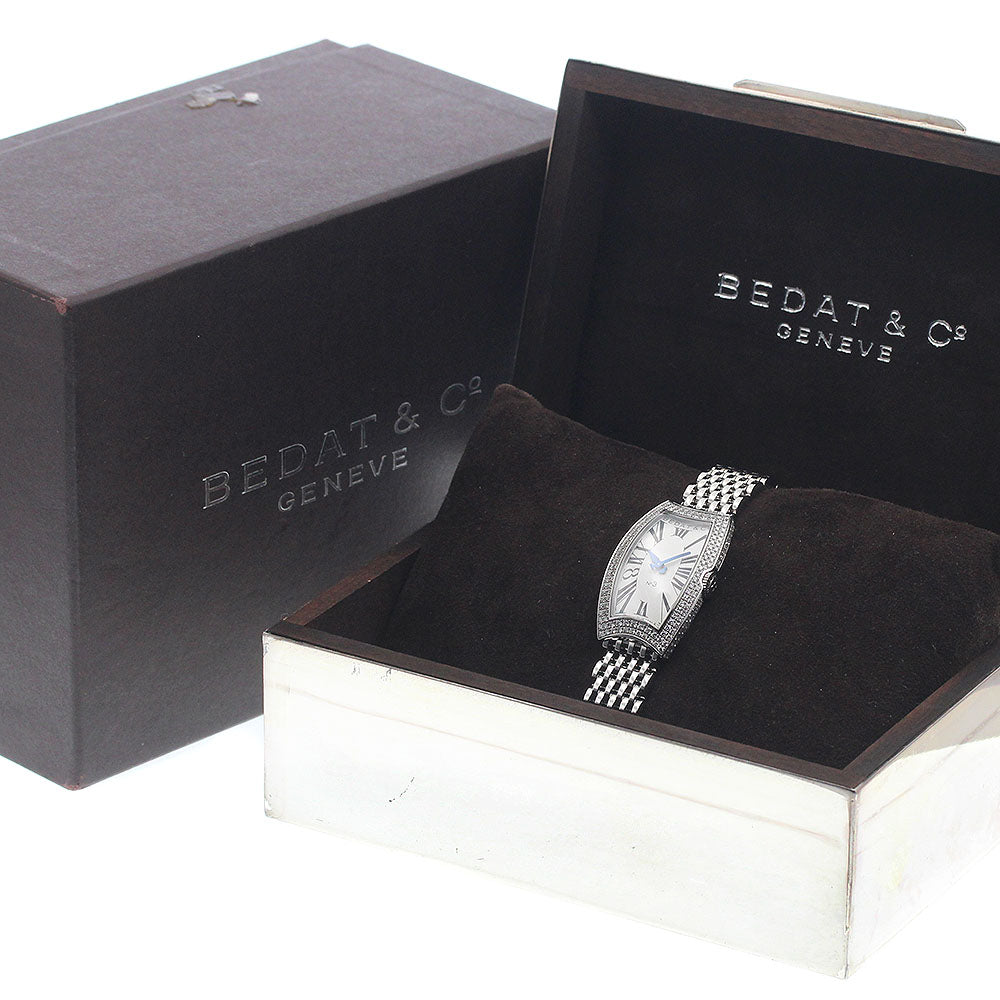 BEDAT&Co No.3 384 Diamond Bezel Silver Dial Quartz Ladies Watch_955319