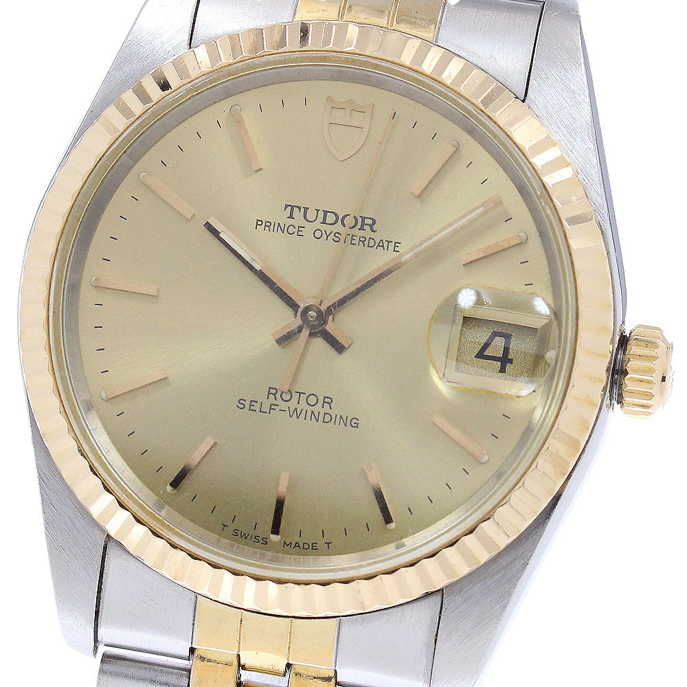 TUDOR Prince Oyster Date 74033 YG bezel gold Dial Automatic Men's Watch_955337