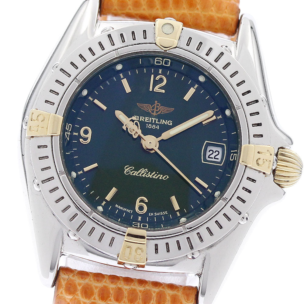 BREITLING Calistino B52045.1 Date green Dial Quartz Ladies Watch_955391