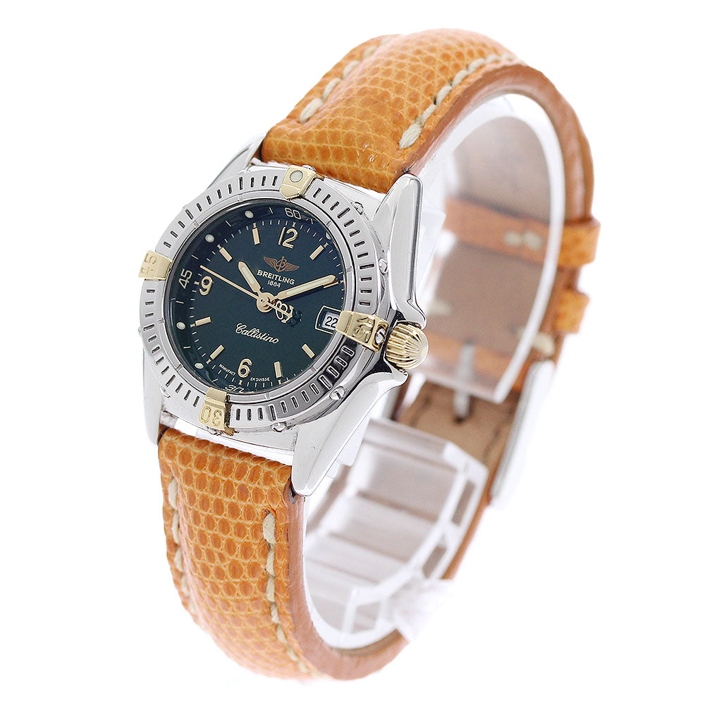 BREITLING Calistino B52045.1 Date green Dial Quartz Ladies Watch_955391