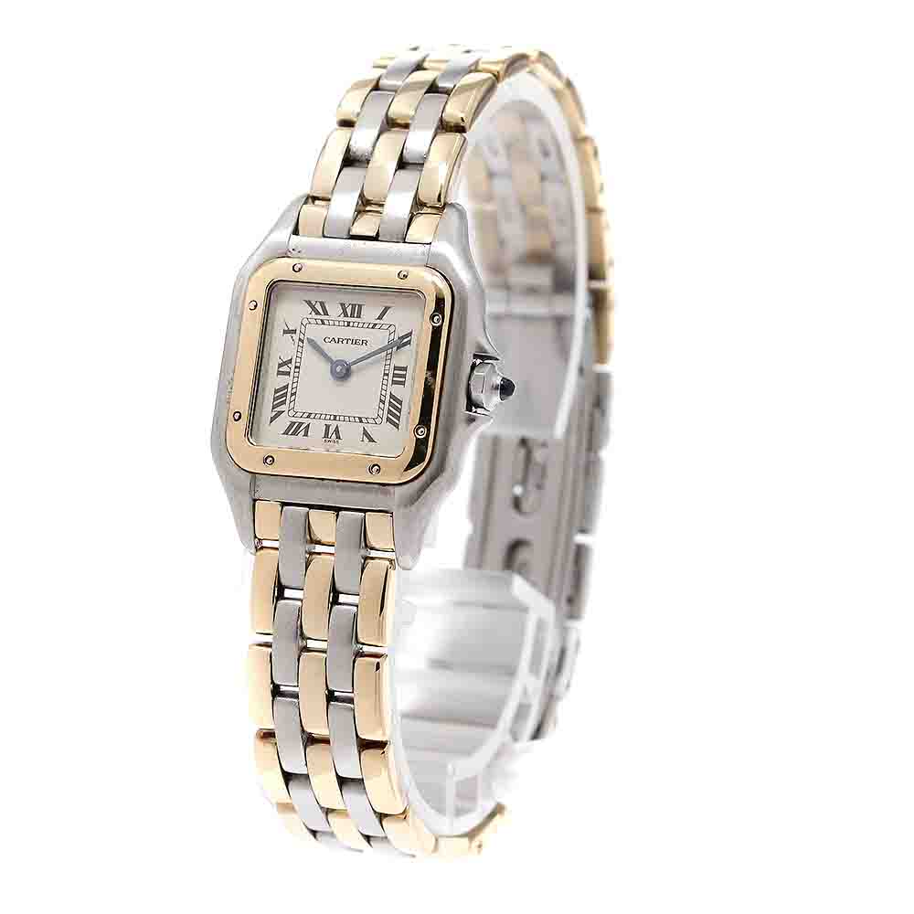 CARTIER PANTHERESM W25029B8 3-row YG bezel beige Dial Quartz Ladies Watch_955408