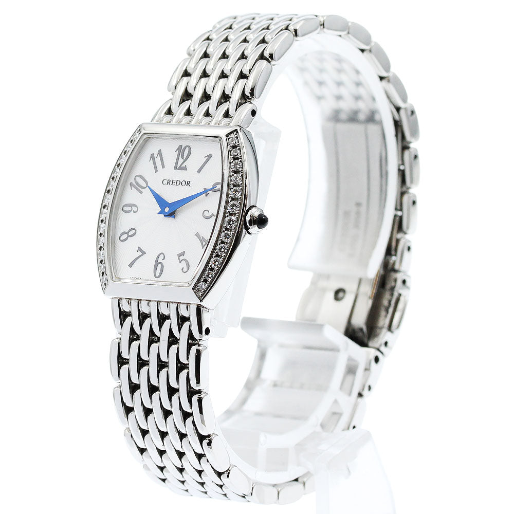 SEIKO CREDOR SIGNO 4J80-0AZ0/GSAW979 Silver Dial Quartz Ladies Watch_955425