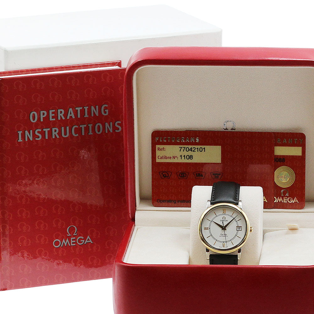 OMEGA De Ville 7704.21.01 Date YG bezel white Dial Automatic Men's Watch_955440