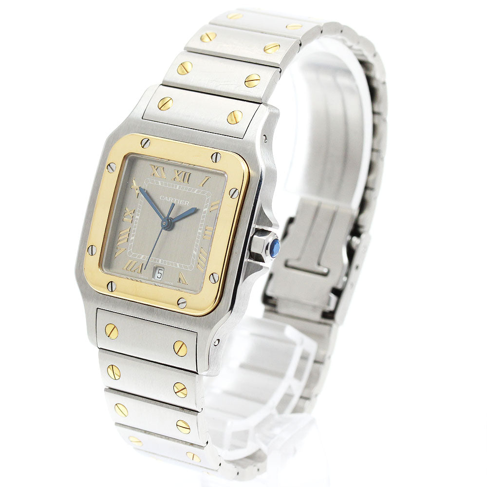 CARTIER Santos Galbe LM W20030C4 YG bezel gray Dial Quartz Men's Watch_955498