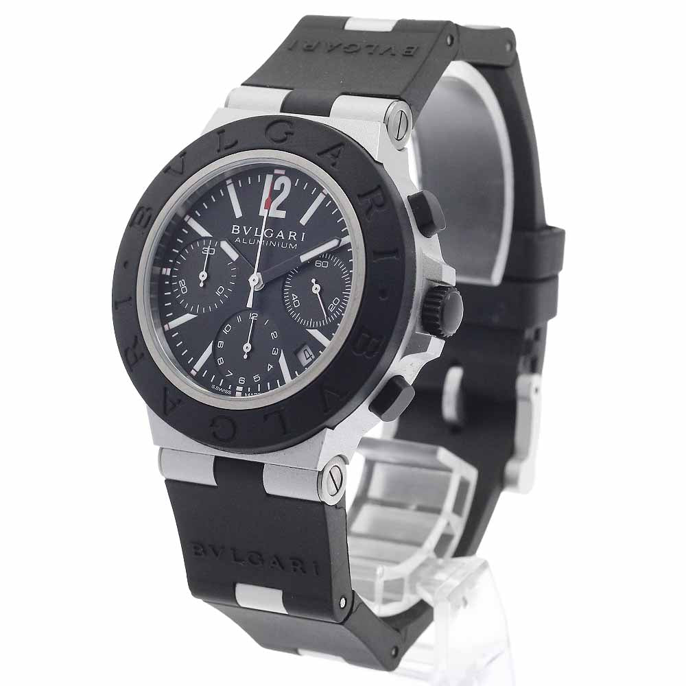 BVLGARI Aluminum BB41ATCH Chronograph Black Dial Automatic Men's Watch_955537