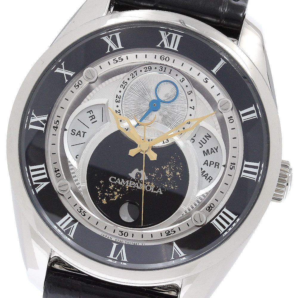 CITIZEN Campanora Tenmansei BU0020-03A/8730-T018033 Triple calendar moon phase Silver / Black Dial Solar Powered Men's Watch_955561
