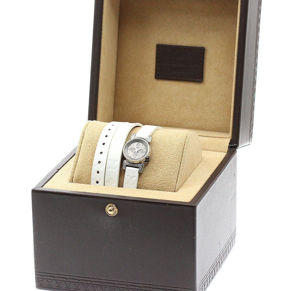 LOUIS VUITTON Tambour bijou Q151K diamond gray Dial Quartz Ladies Watch_955576