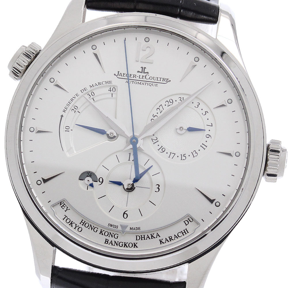JAEGER-LECOULTRE Master geography 176.8.29.S/Q1428421 Power reserve GMT Silver Dial Automatic Men's Watch_955597