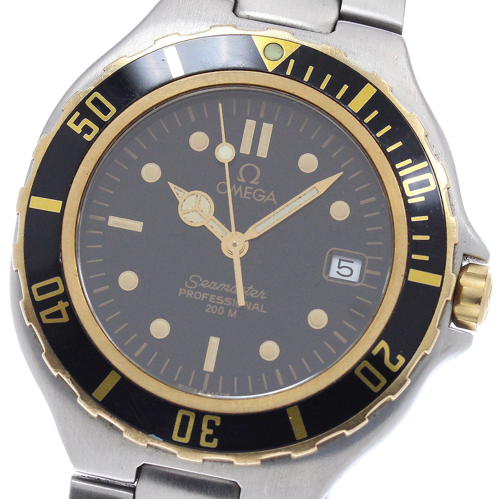 OMEGA Seamaster200 YG bezel black Dial Quartz Men's Watch_955610