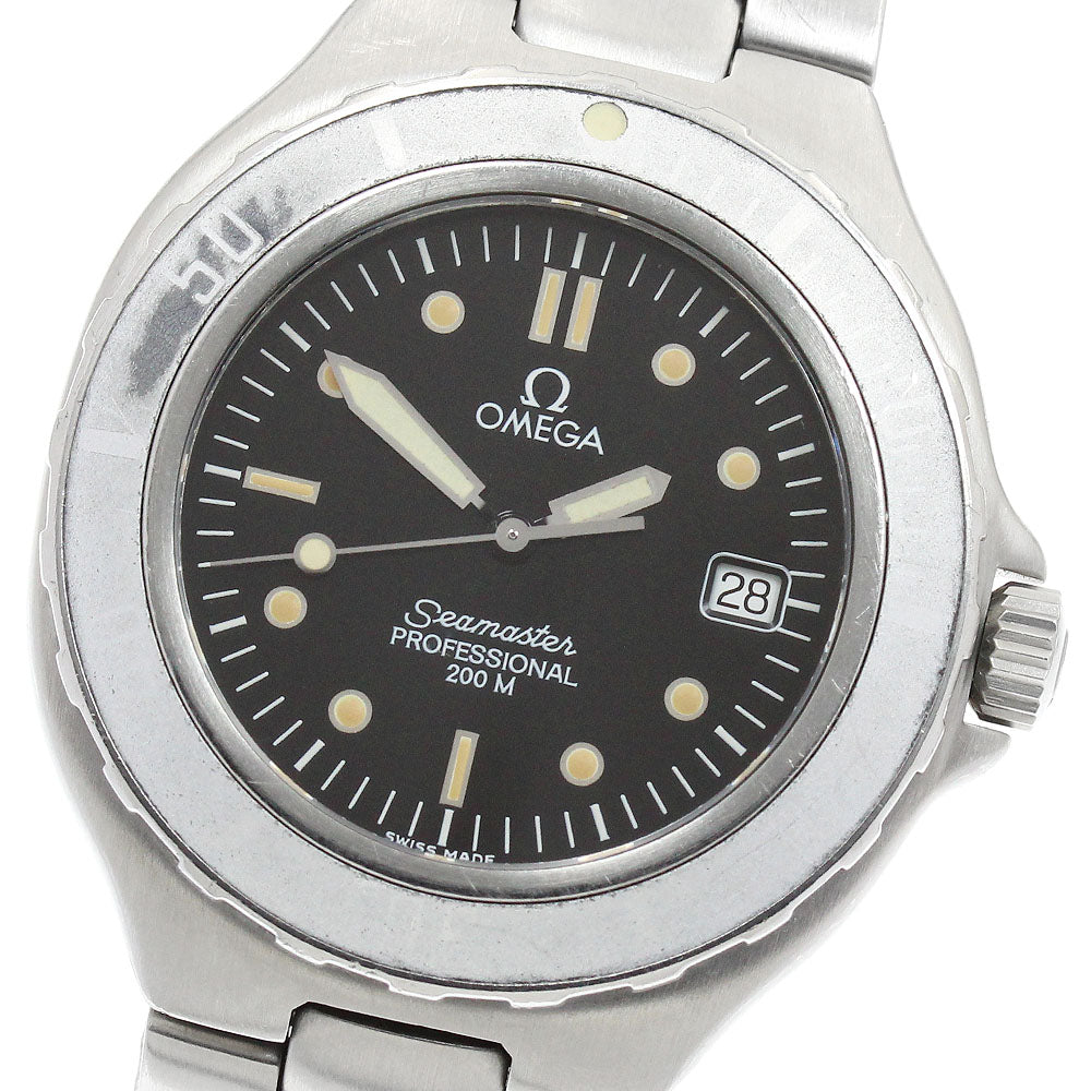 OMEGA Seamaster200m Date black Dial Quartz Men's Watch_955657