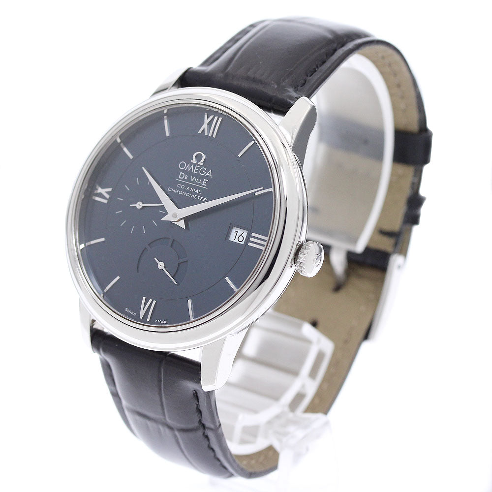 OMEGA De Ville Prestige 424.13.40.21.03.001 Power reserve date Navy Dial Automatic Men's Watch_955692