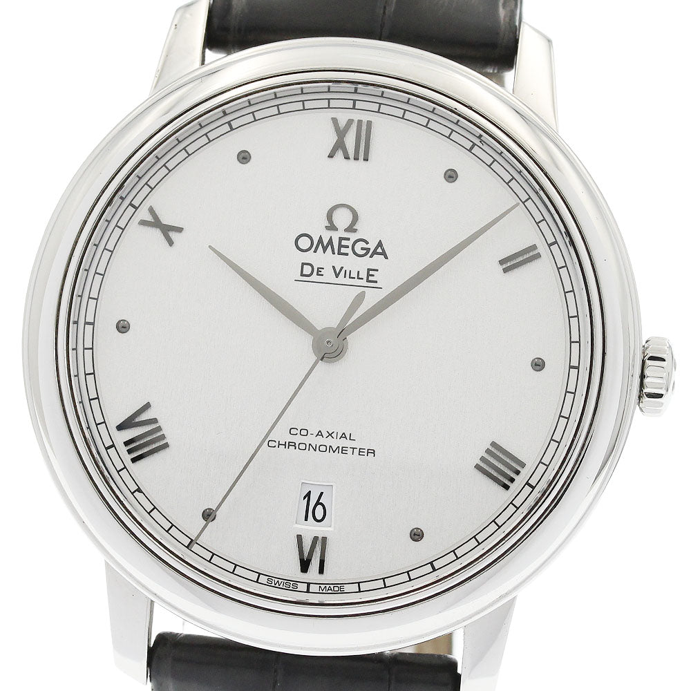 OMEGA De Ville Prestige Coaxial 424.13.40.20.02.007 Date Silver Dial Automatic Men's Watch_955705