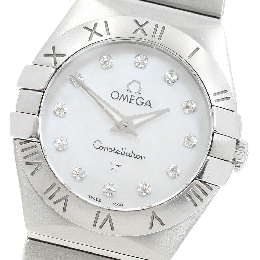 OMEGA Constellation 123.10.24.60.55.001 12P diamond White shell Dial Quartz Ladies Watch_955714