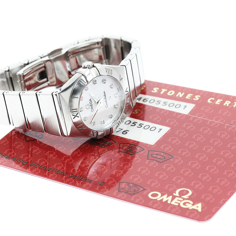 OMEGA Constellation 123.10.24.60.55.001 12P diamond White shell Dial Quartz Ladies Watch_955714