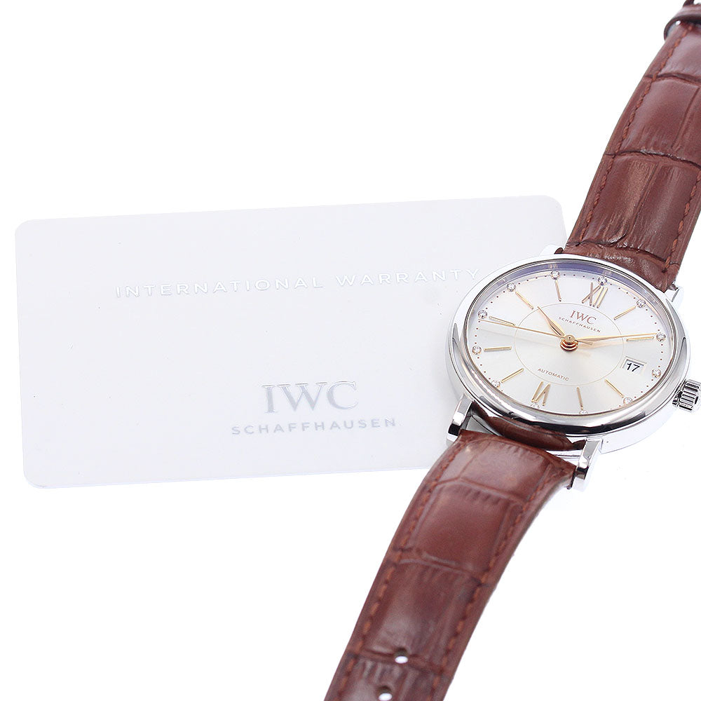 IWC SCHAFFHAUSEN Portofino IW458101 12P diamond date Silver Dial Automatic Boy's Watch_955735