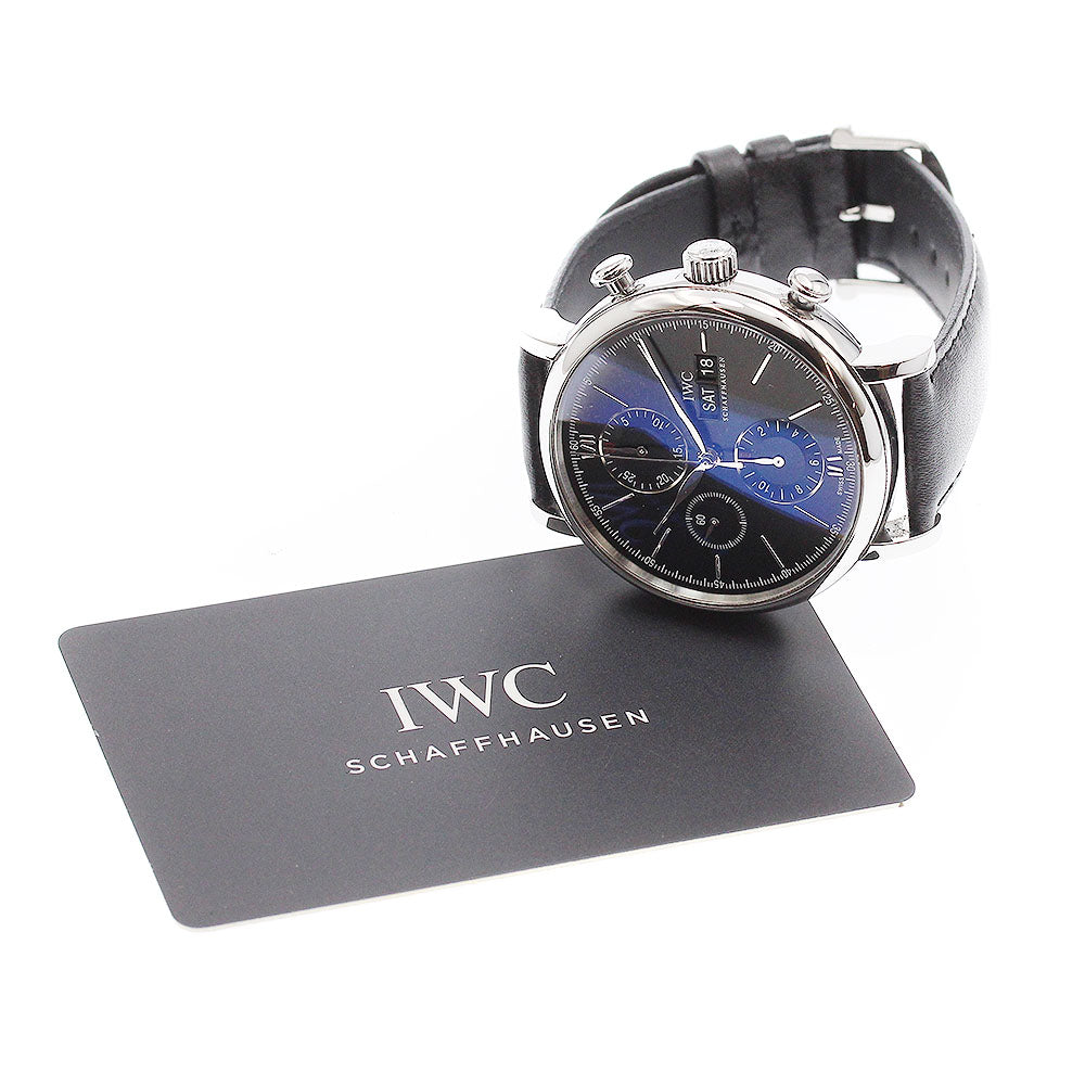 IWC SCHAFFHAUSEN Portofino IW391029 Chronograph day date black Dial Automatic Men's Watch_955759