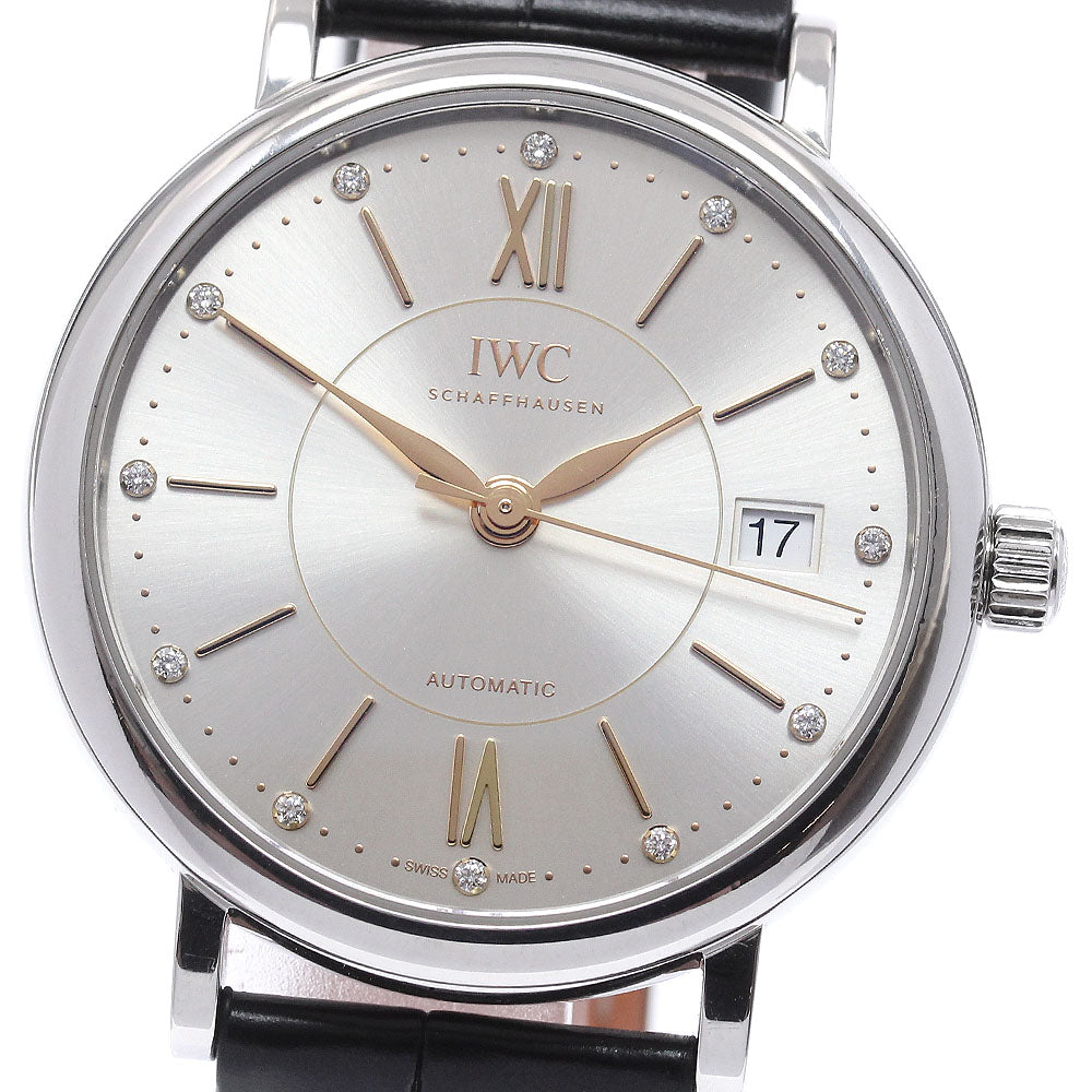 IWC SCHAFFHAUSEN Portofino IW458101 12P diamond date Silver Dial Automatic Men's Watch_955765