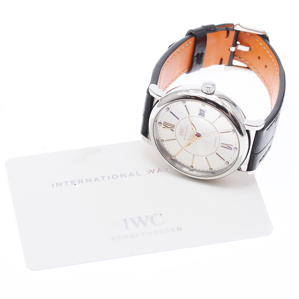 IWC SCHAFFHAUSEN Portofino IW458101 12P diamond date Silver Dial Automatic Men's Watch_955765