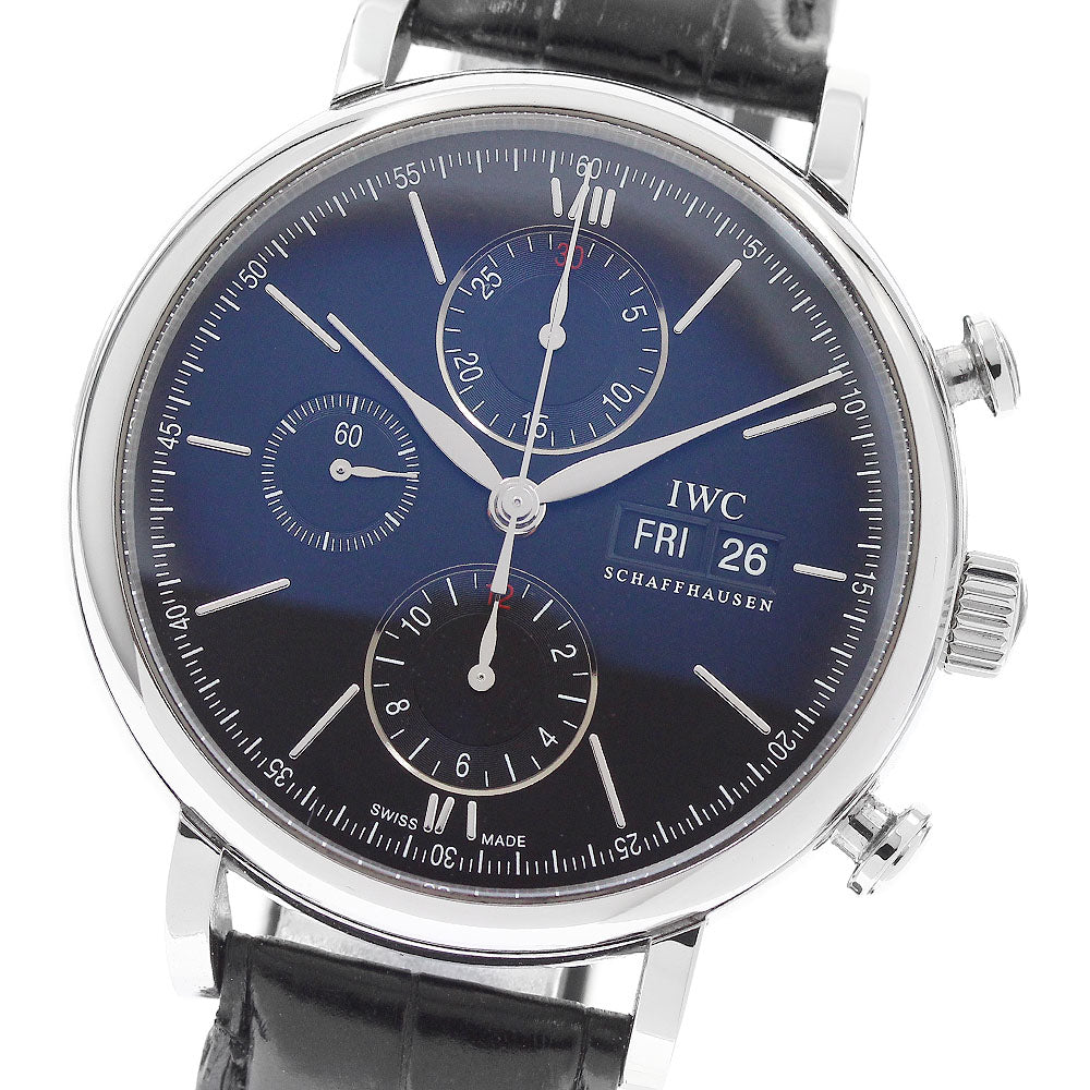 IWC SCHAFFHAUSEN Portofino IW391029 Chronograph day date black Dial Automatic Men's Watch_955771
